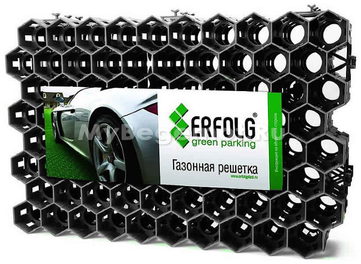 Газонная решётка Erfolg. Экопарковка. Green Parking. Цвет чёрный  600х400х40 мм