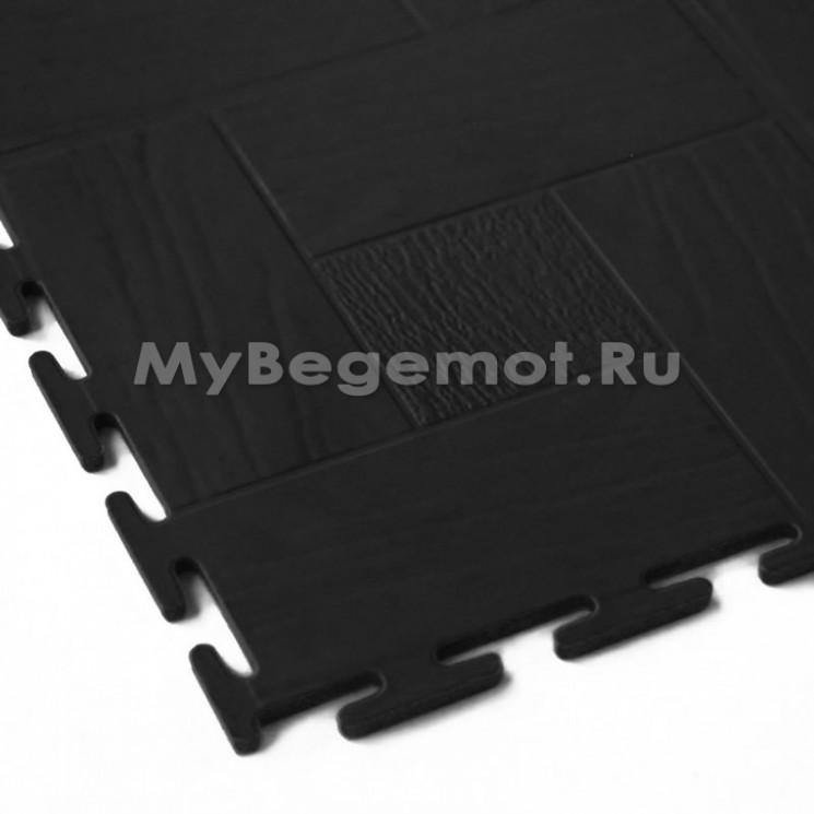 Модульное напольное ПВХ покрытие SENSOR WOOD, RAL 9005, черный.