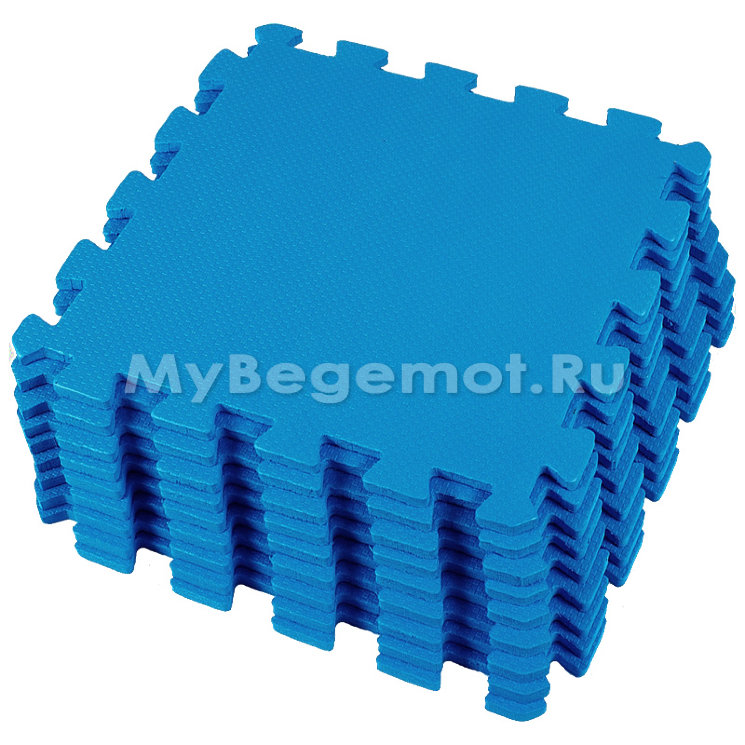 Набор мягких плиток (коврик-пазл) 30х30x0.9 см, синий